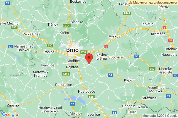 Google map: Hybešova 201, Újezd u Brna 664 53